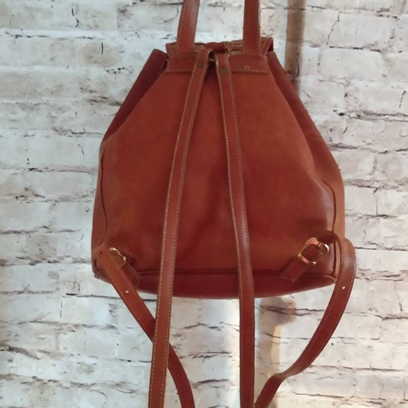 Lady Monica Tan Italian Leather Backpack/Purse w/Checker Design Flap main image 5